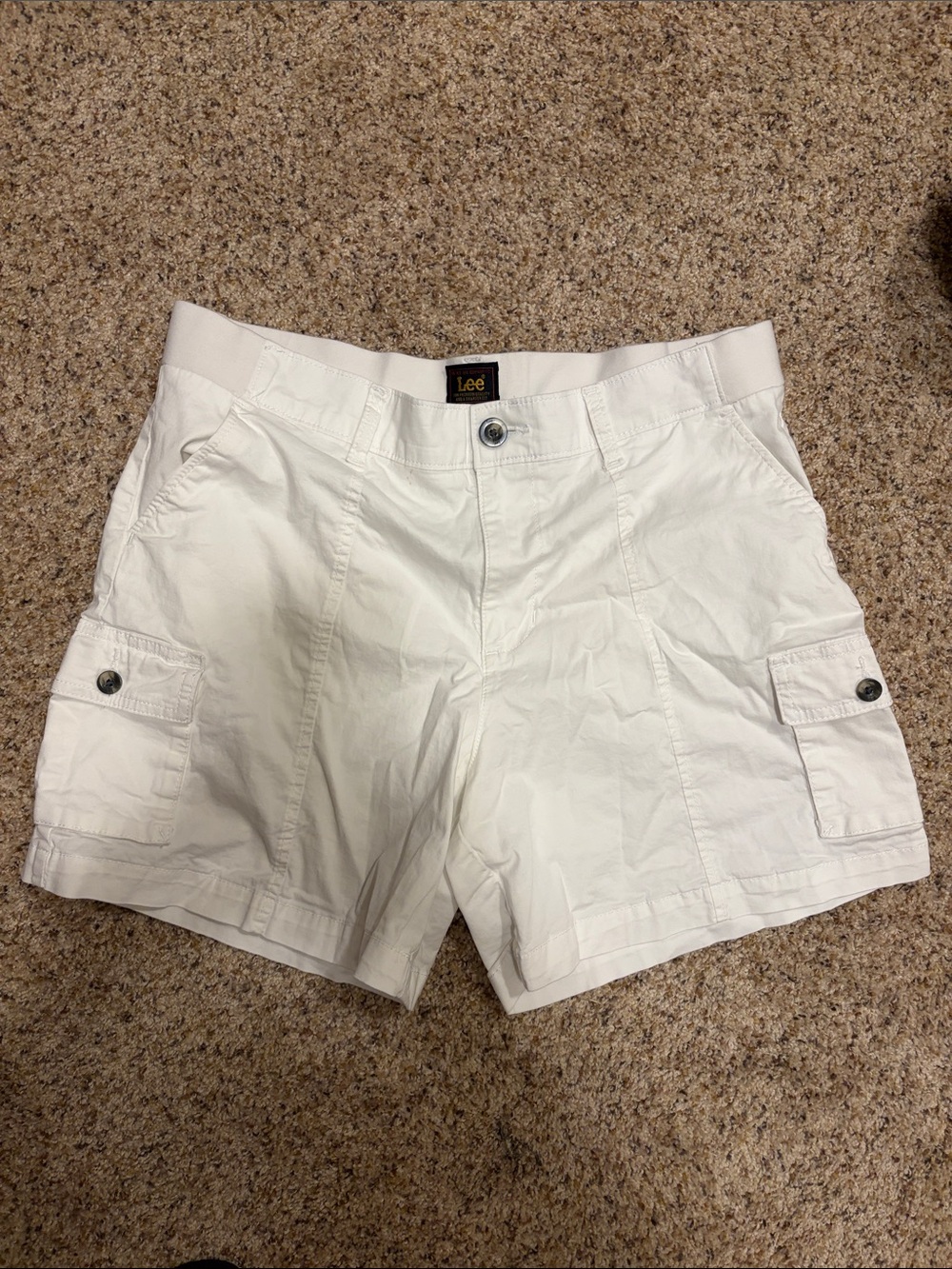 Lee White Men's Cargo Shorts with Side Pockets